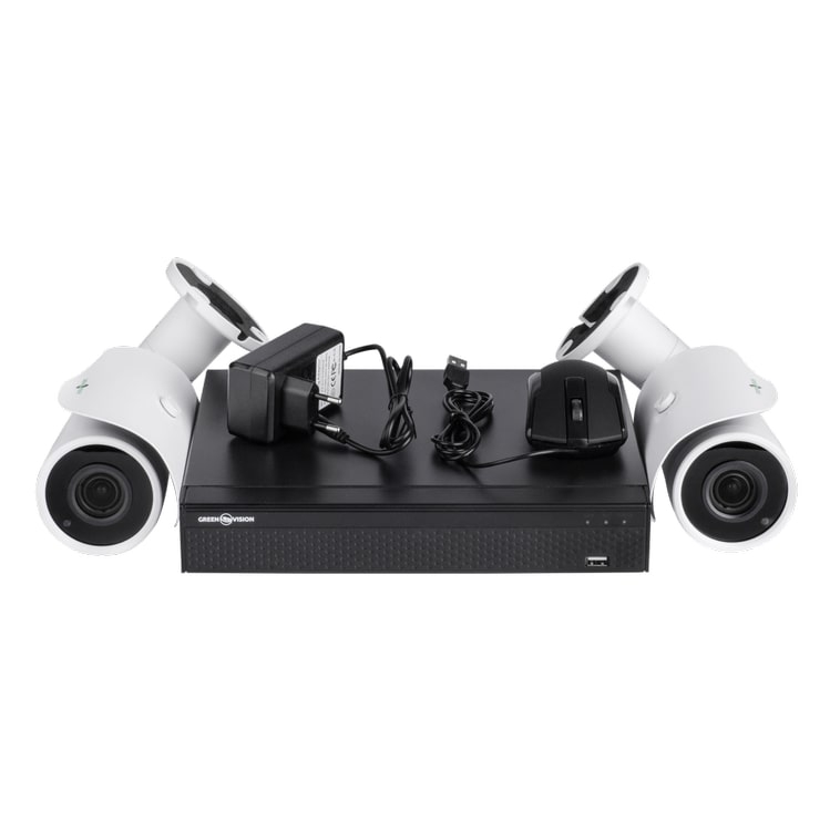 Комплект видео наблюдения greenvision на 2 ip камеры